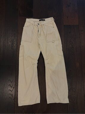 Lioness Women's Cream Cargo Jeans with Utility Pockets